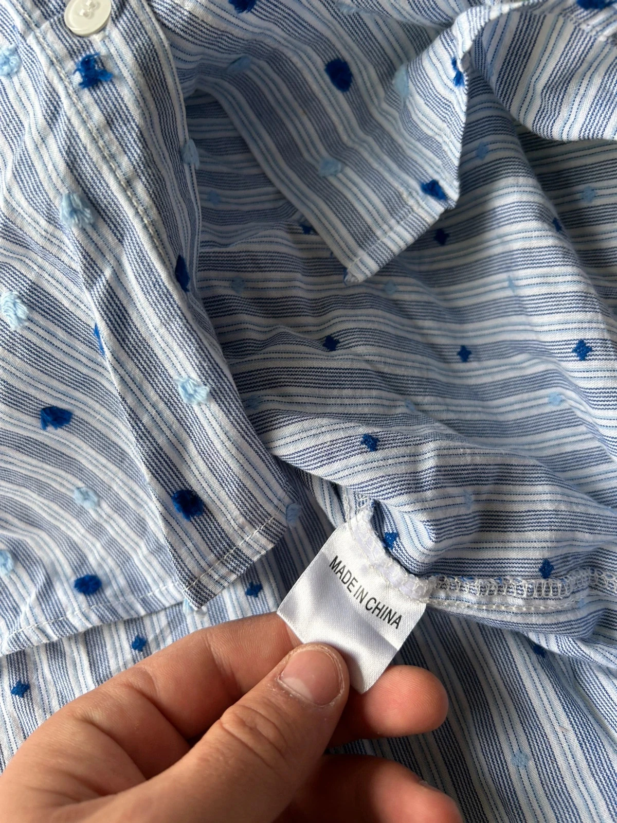Witte blauwe gestreepte kilky-shirt maat L 100% katoen – photo 10